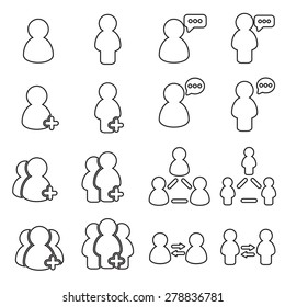 people icon line vector Illustration on white background