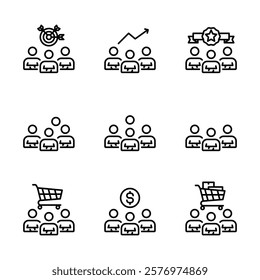 People Icon Line Work Group Team, Group People, Chat Box, Talking
