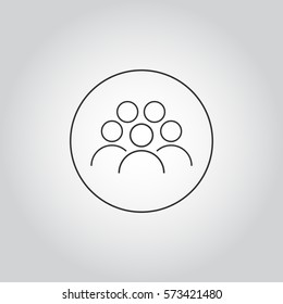 People Icon Line work group Team Vector