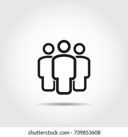 People Icon Line work group Team Vector