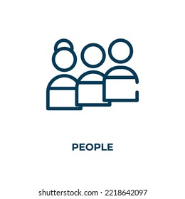 Icono de la gente. Ilustración vectorial lineal. Guión de icono de personas. Símbolo de línea delgada para uso en aplicaciones web y móviles, logotipo, medios impresos.