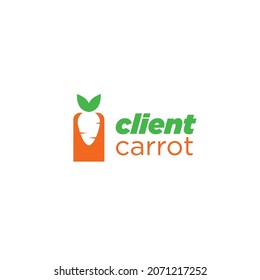 people icon logo with carrot.combination of people icon with carrot negative space.suitable for vegetable themed business identity