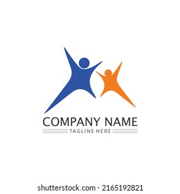 people icon and logo Community, care group network and social icon design template