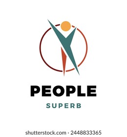 People Icon Logo Design Template