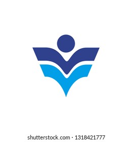 People icon logo design vector template