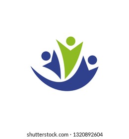 People icon logo design vector template
