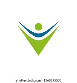 People icon logo design vector template