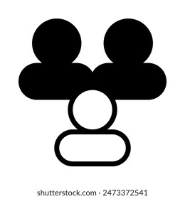 people icon or logo illustration outline black style