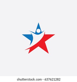 People Icon Logo Star