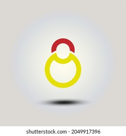 People icon logo templete in red dan yellow. Human person symbol