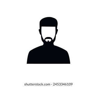 People icon male sign of user person profile avatar symbol. Male face silhouette. User avatar profile vector design and illustration. 	 