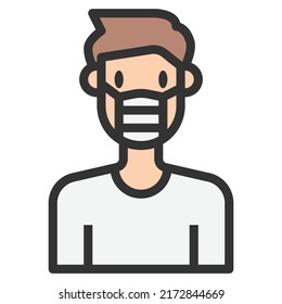 People Icon Man Face mask Vector .