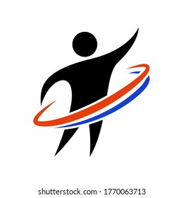 People icon. Man figure symbol. Design element. Logo progress man icon. Community icon. Global logo. Vector illuctration