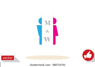 People icon. Man and woman vector illustration EPS 10. Sign of the toilet, bathtub, web, app.