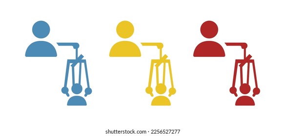 people icon, manipulation concept, puppeteer, vector illustration