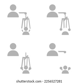 people icon, manipulation concept, puppeteer, vector illustration