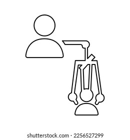 people icon, manipulation concept, puppeteer, vector illustration
