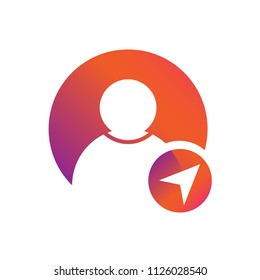 people icon with navigation symbol. user vector icon