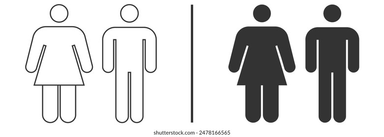 People icon on Transparent background. Person symbol. WC, Restroom and Bathroom Icons.