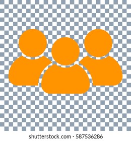 People Icon On Transparent Background. Orange Icon