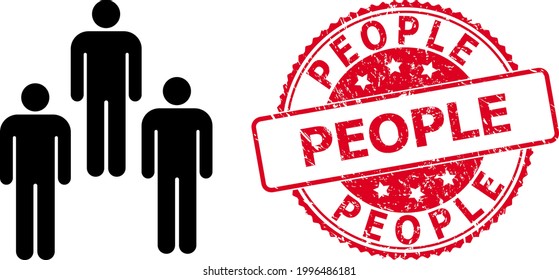 Icono de personas en un fondo blanco. Símbolo de personas aisladas con estilo plano.