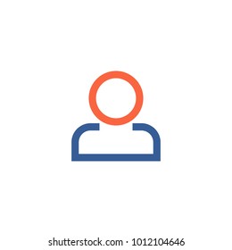 People icon in orange and blue