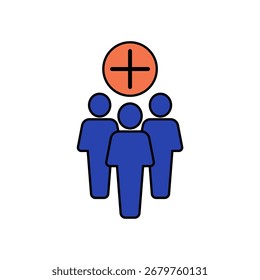 Icono de Personas Esquema editable Línea de trazo Dibujo EPS.