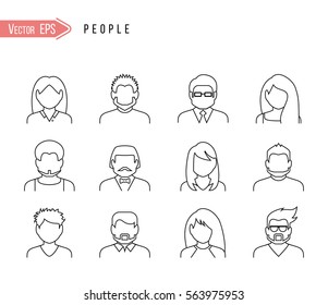 people icon. Outline vector