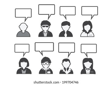 People icon and  peoples talking Speech Bubble 