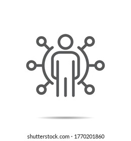 people icon performance line vector illustration, abilities , 
success, leadership, skill