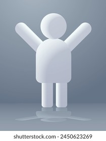 people icon person symbol for infographic human figure with raising up hands vertical