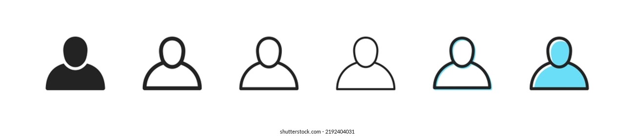 People icon. Person vector symbol. Simple business person outline icons. Account icons set. Profile web icon. EPS10