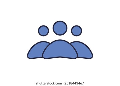 Icono de Personas. Adecuado para Sitio web, App, interfaces de usuario. estilo de icono de línea plana