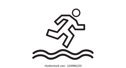 people icon to run to a safe place in times of danger