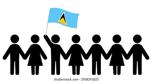 People Icon With Saint Lucia Flag