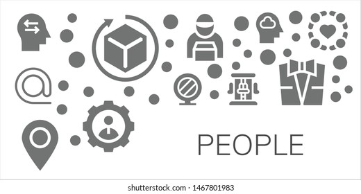 people icon set. 11 filled people icons.  Collection Of - Mind, 3d, At, Mirror, Placeholder, Roller coaster, Delivery man, User, Suit, Group