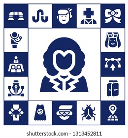 People Icon Set. 17 Filled People Icons.  Collection Of - Push Up, Doctor, Meeting, George Washington, Vector, Armenian, Shin Guards, Manipulator, Stumbleupon, Superhero, Woman