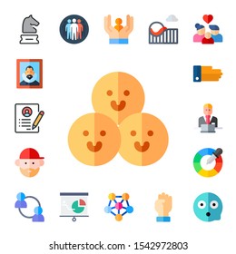 people icon set. 17 flat people icons.  Simple modern icons about  - strategy, el greco, resume, friends, avatar, hand, worker, color, teamwork, team, presentation, care, networking