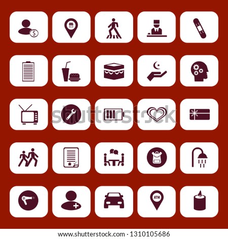 people icon set with battery, gift card and pedestrian vector illustration