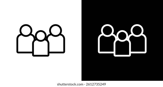 people icon set. Black illustration isolated for graphic and web design