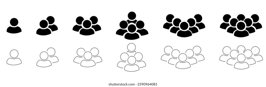 People icon set. People black vector logo for website