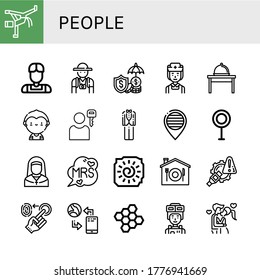 people icon set. Collection of Capoeira, Athlete, Tourist, Insurance, Nurse, Table, Soccer player, User, Tuxedo, Pride, Nun, Mrs, Cave painting, Home delivery icons