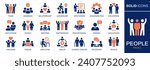 People icon set. Collection of team, person, group, family, human and more. Vector illustration. Easily changes to any color.
