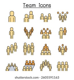 People icon set in colorline style