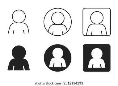 People Icon Set. Contact, Name, Profile, User Icon Vector Illustration Collection on Transparent Background. Editable Stroke. Filled, Line and Stroke Style Icon