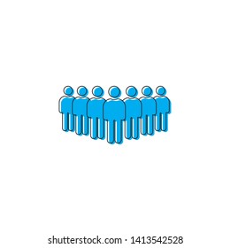 People icon set. Crowd of people, isolated on white background