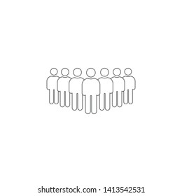People icon set. Crowd of people, isolated on white background