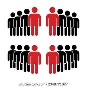 People icon set. Crowd symbol.