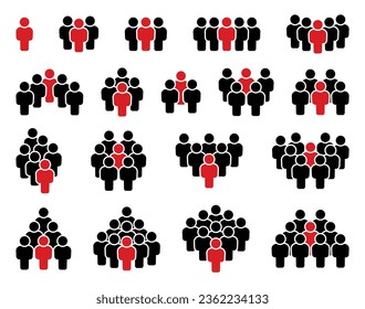 Conjunto de iconos de personas. Símbolo de multitud.