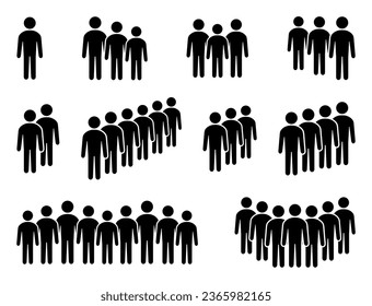 People icon set. Crowd symbol.